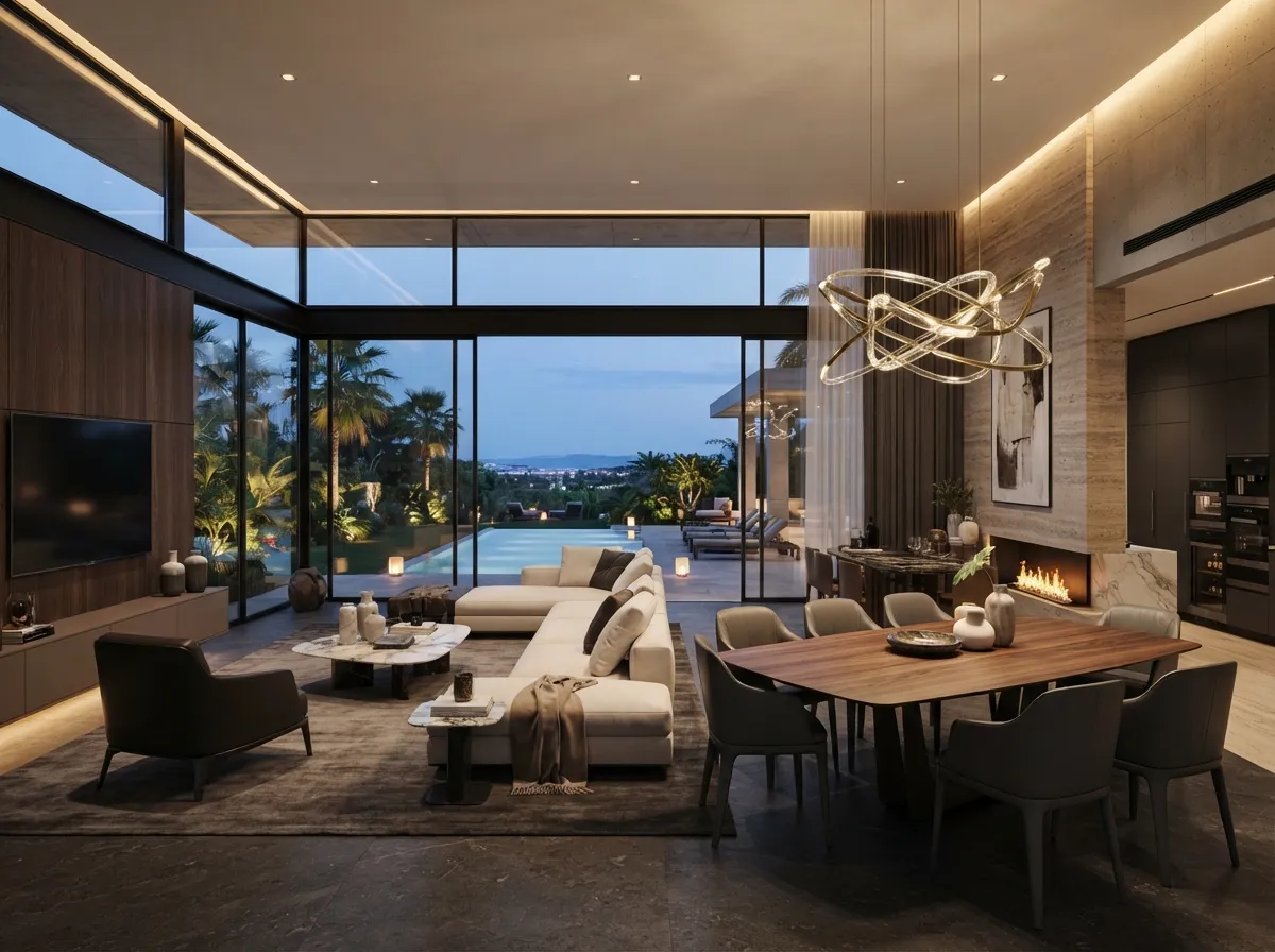 Luxury Modern Interior with Architectural Lighting